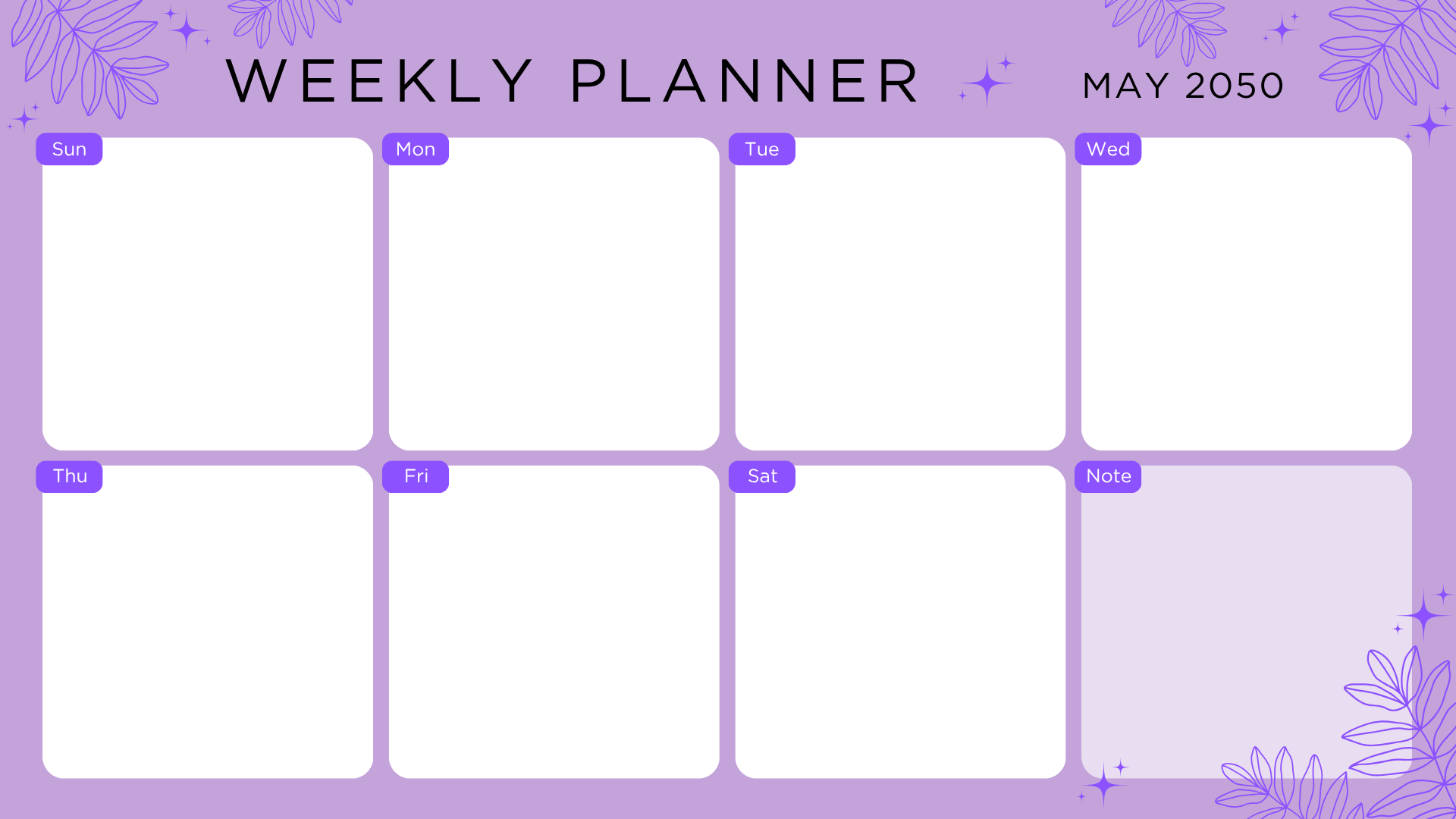 Purple weekly planner printable