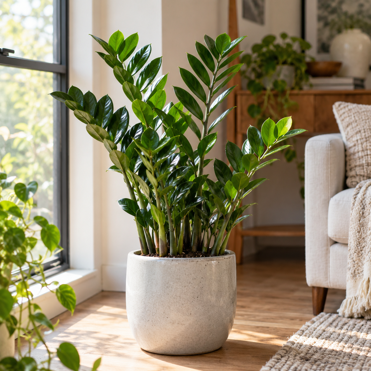 Healthy ZZ Plant growing indoors